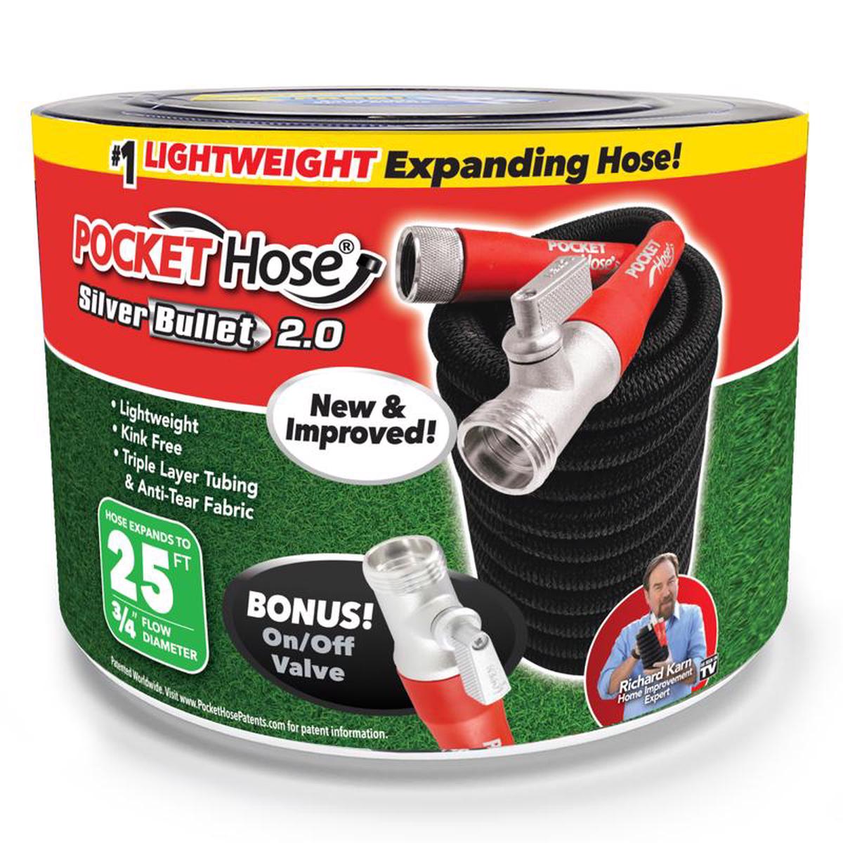 Pocket Hose Silver Bullet 20 34 in D X 25 ft L Medium Duty Expandable Flexible Garden Hose