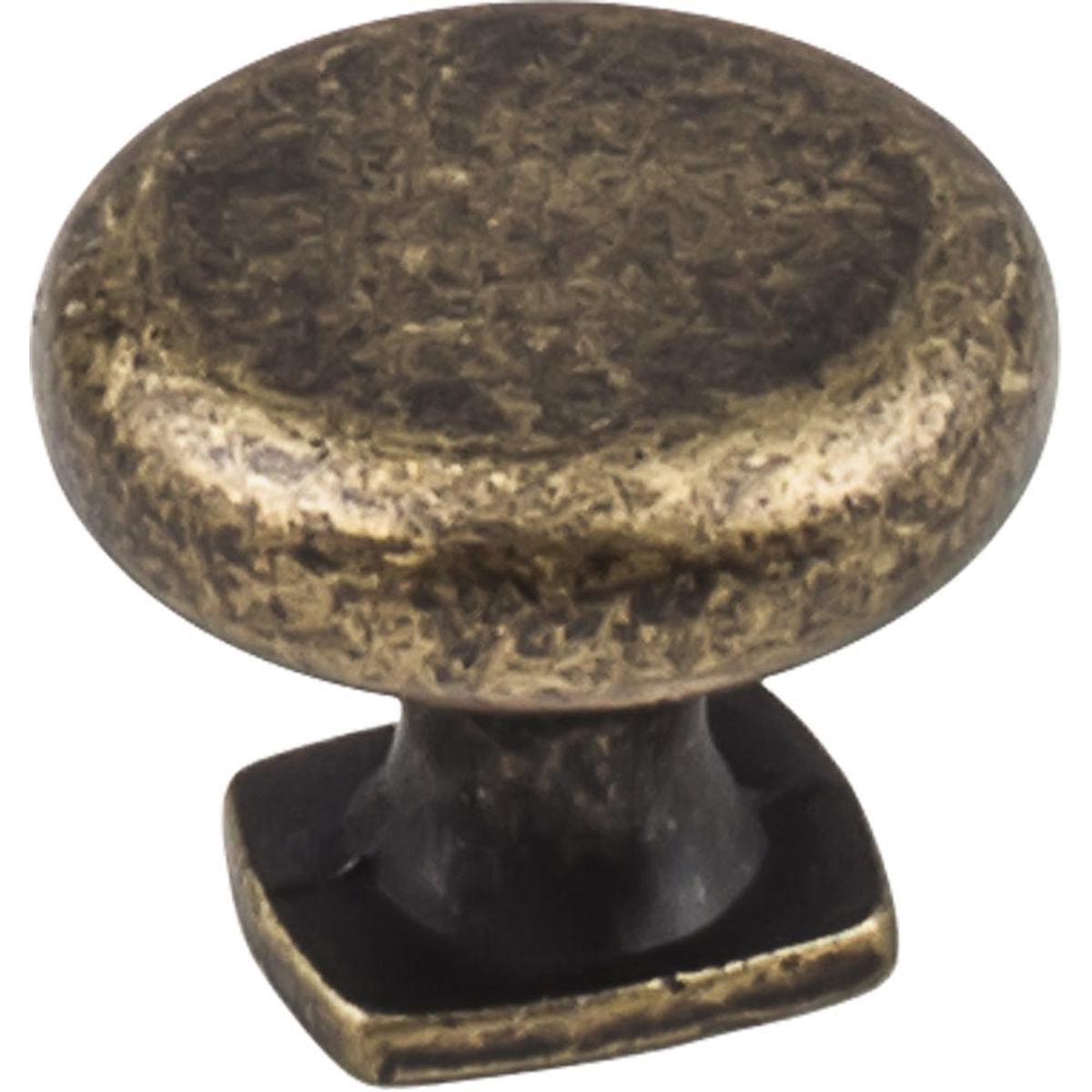 Belcastel 1 Knob 1-38 Dia Distressed Antique Brass