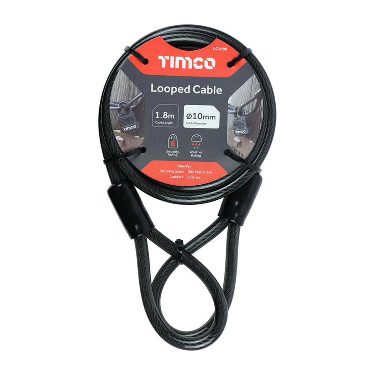 TIMCO Steel Braided Looped Security Cable 8211 10mm x 18m