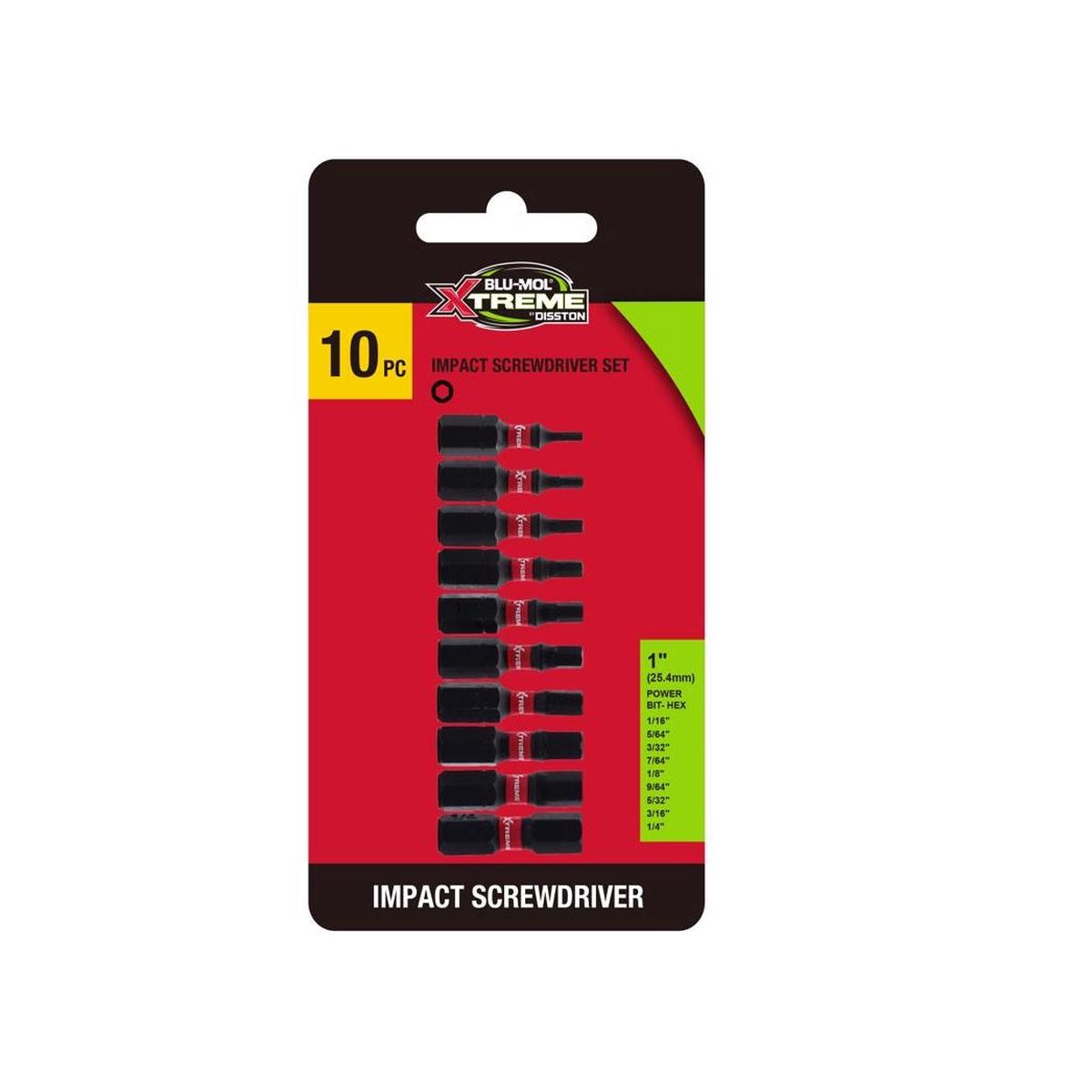 Blu-Mol Xtreme E0217061 Assorted Impact Driver Bit Set Black