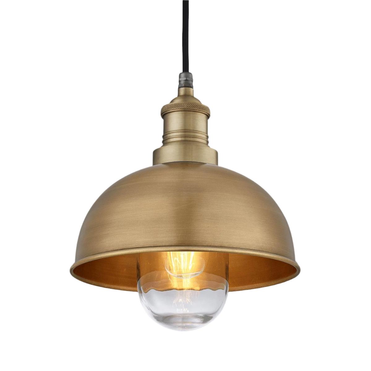 Brooklyn Outdoor Bathroom Dome Pendant - 8 Inch - Brass