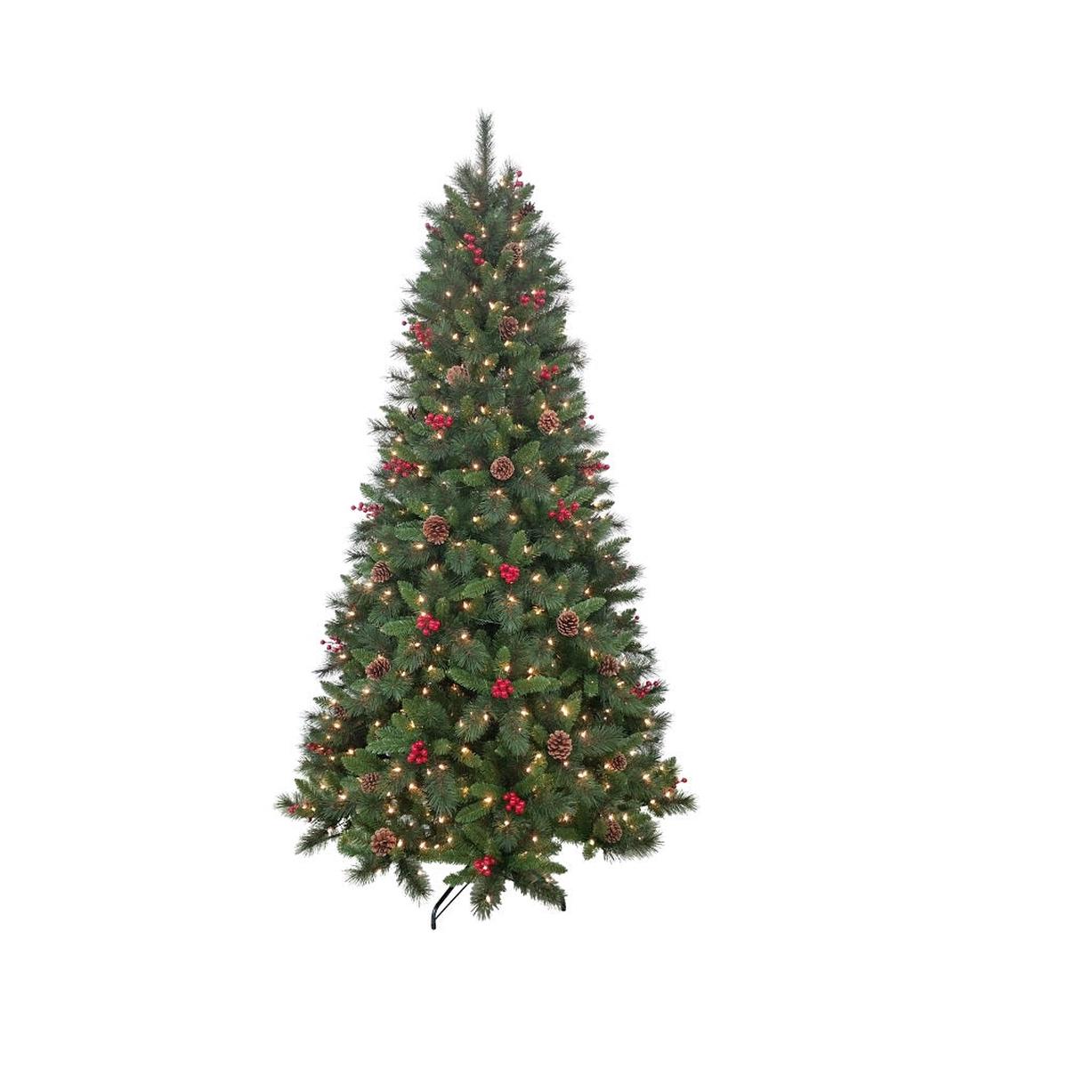 Puleo 357-3516-T75C5 Pine Bristles with Cones Berries Christmas Tree 75 Feet