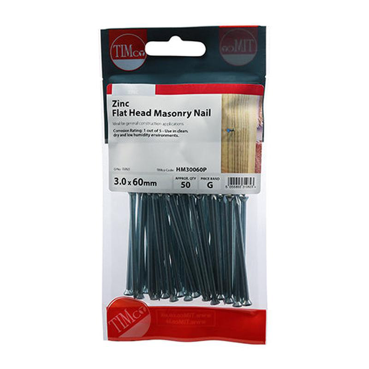 TIMCO Masonry Nails Zinc 8211 30 x 60