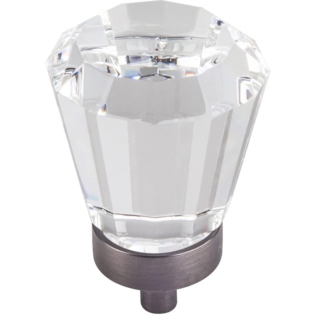 Harlow Large Tapered Glass Knob 1-14 Dia Brushed Pewter