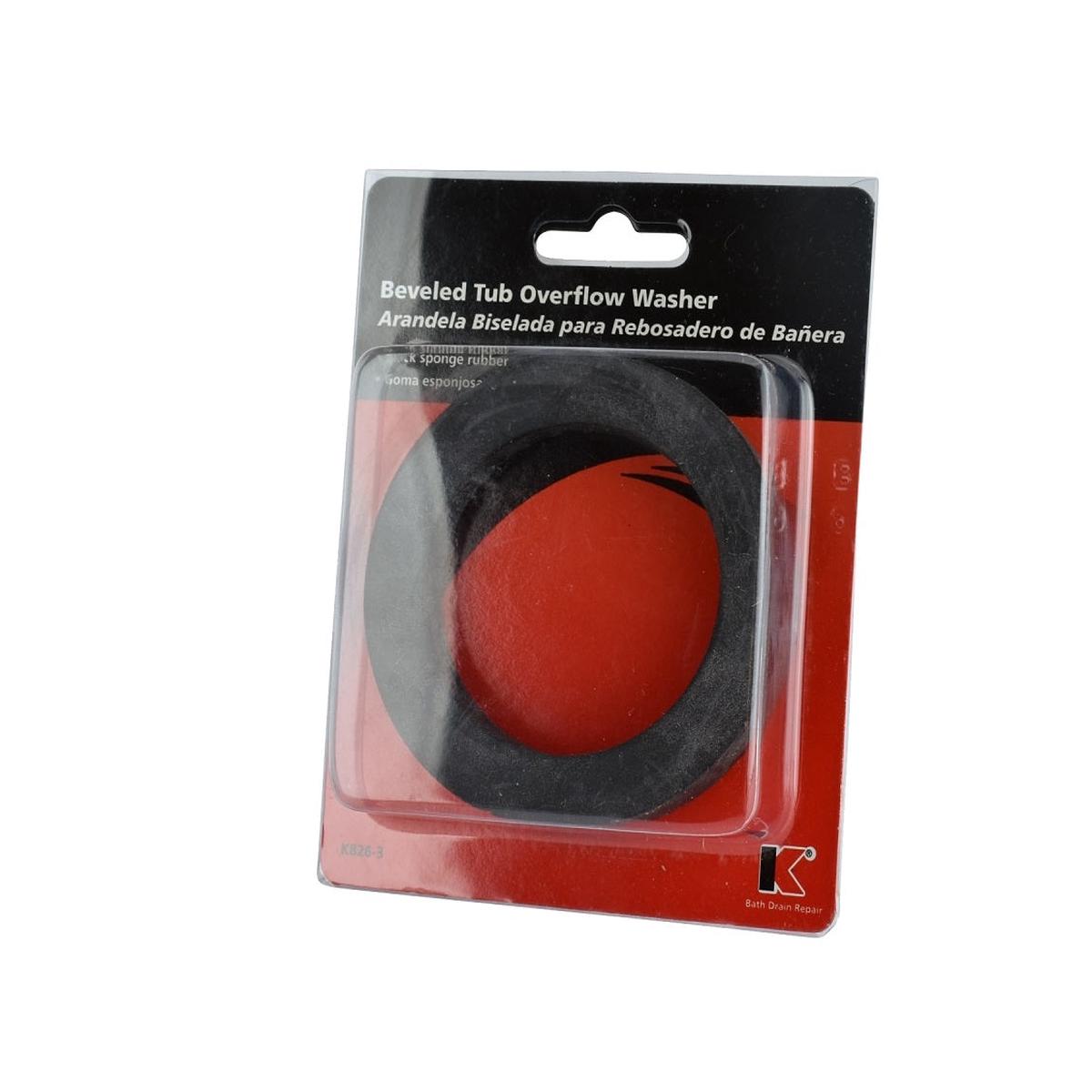 Keeney K826-3 Beveled Overflow Washer Rubber Black