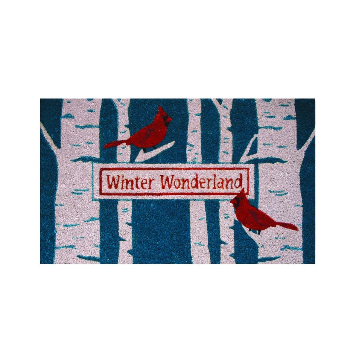 Robert Allen MAT01731 Cardinal Birch-Winter Wonderland Door Mat Vinyl
