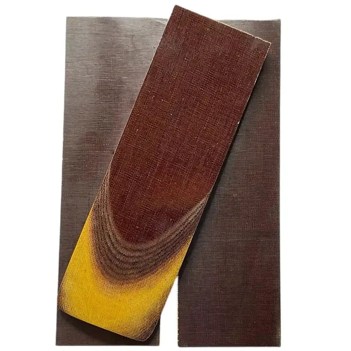 Vintage Linen Micarta Scales- BUTTERSCOTCH- 90s International Paper