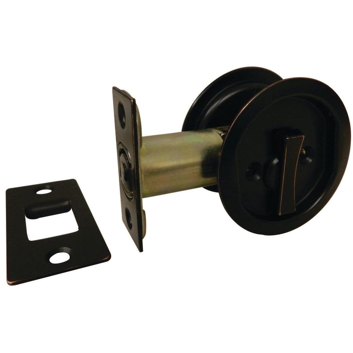 2-716 (62 mm) Pocket Door Pull Round Oil-Rubbed Bronze Privacy