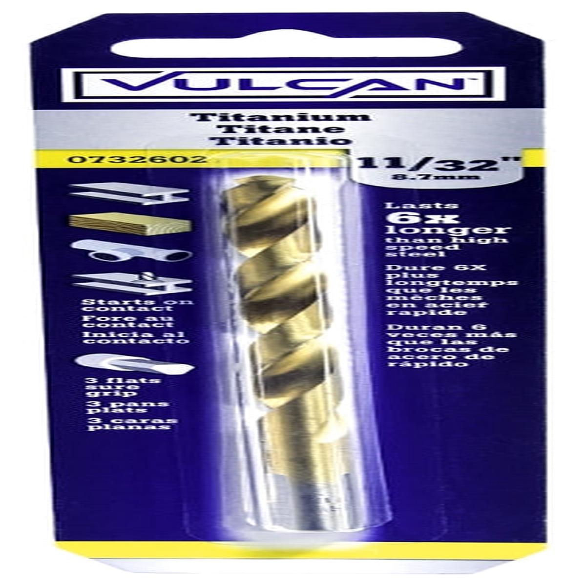 Vulcan 220121OR Jobber Drill Bit 1132 in Dia 4-34 in OAL 3-Flat Shank