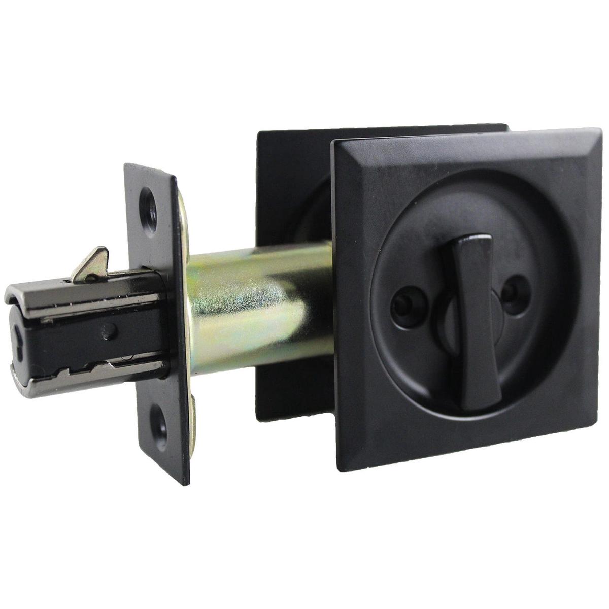 2-716 (62 mm) Pocket Door Pull Square Black Privacy