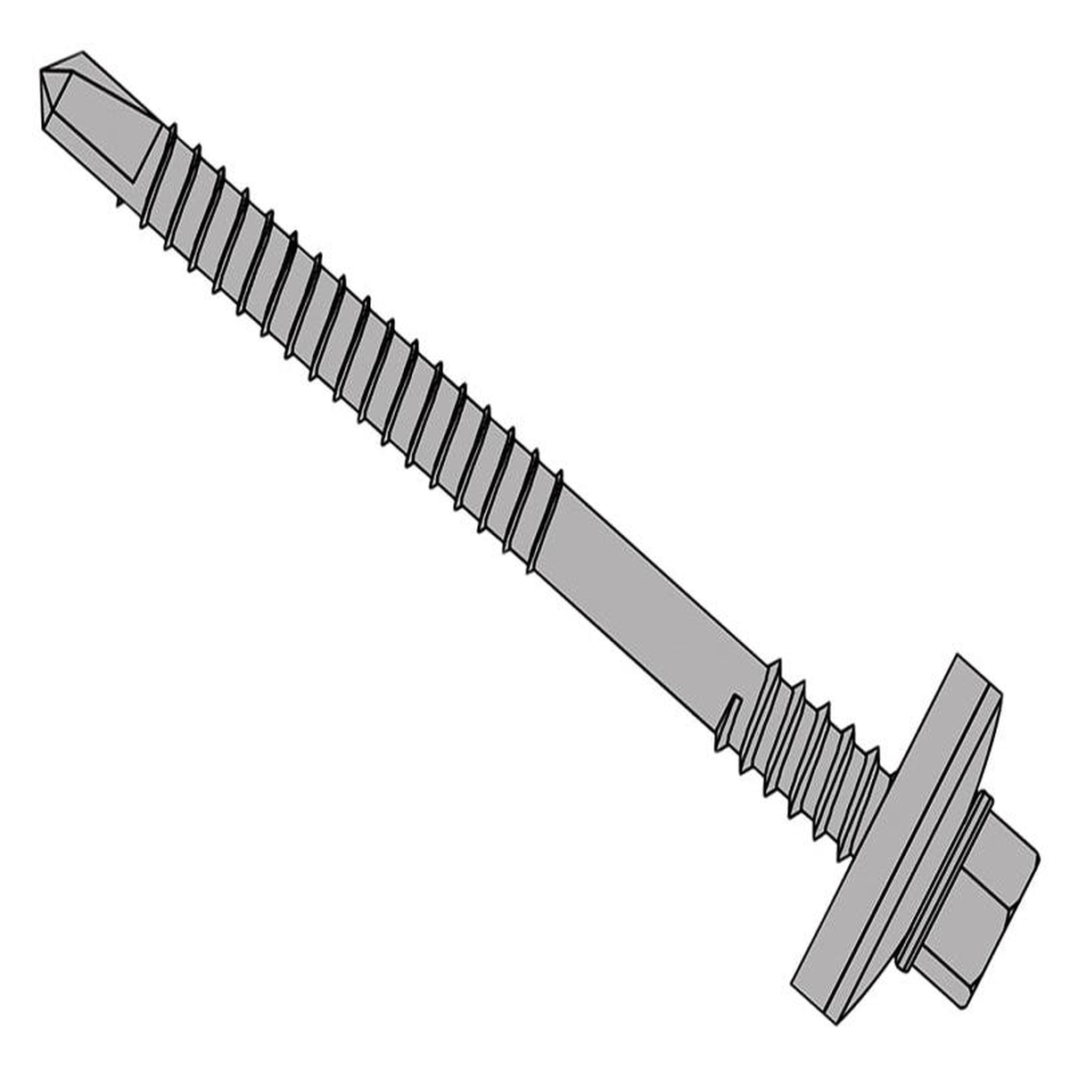 TechFast Composite Panels to Steel Hex Screw No3 Tip 55 x 80mm Box 100