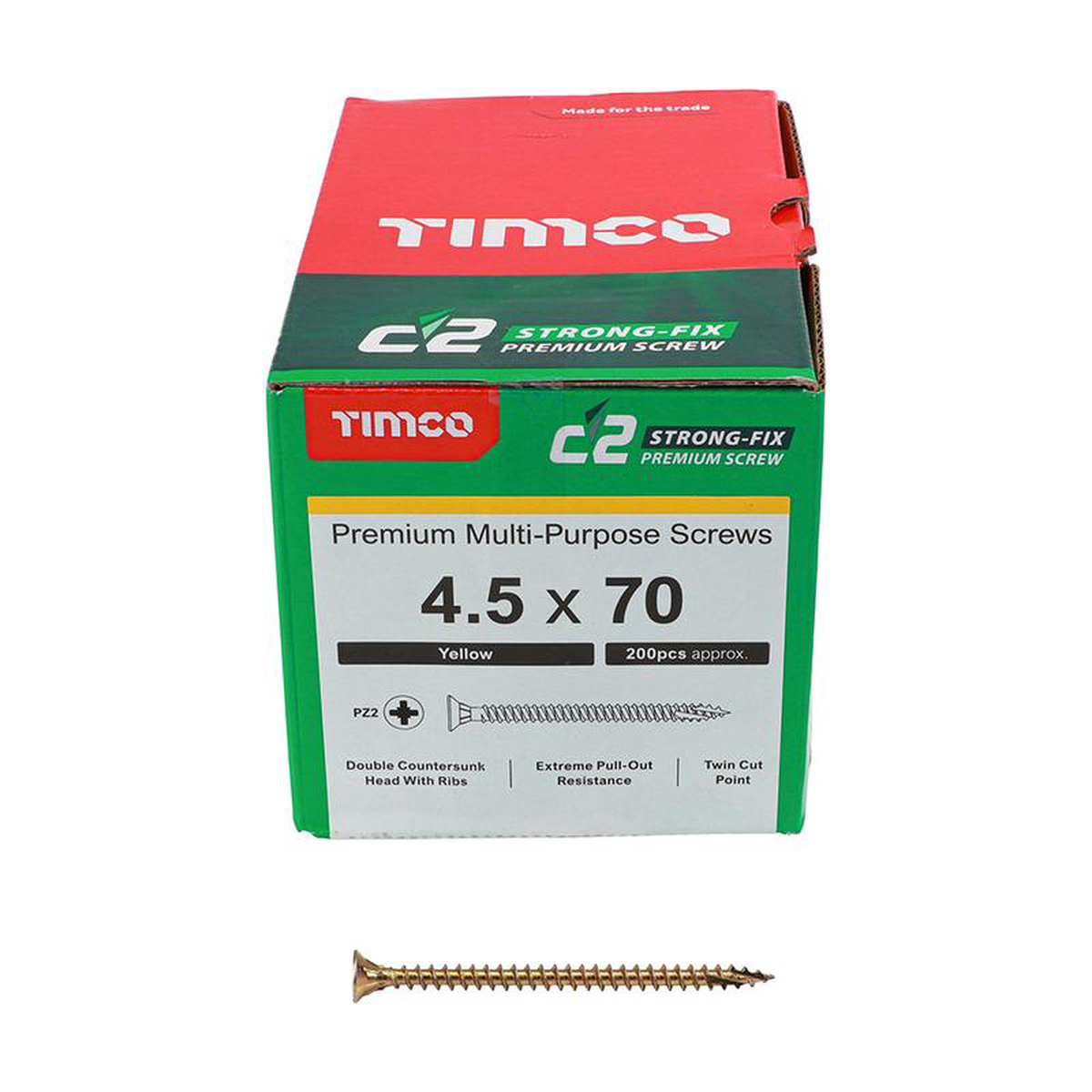 TIMCO C2 Strong-Fix Multi-Purpose Premium Countersunk Gold Woodscrews 8211 45 x 70
