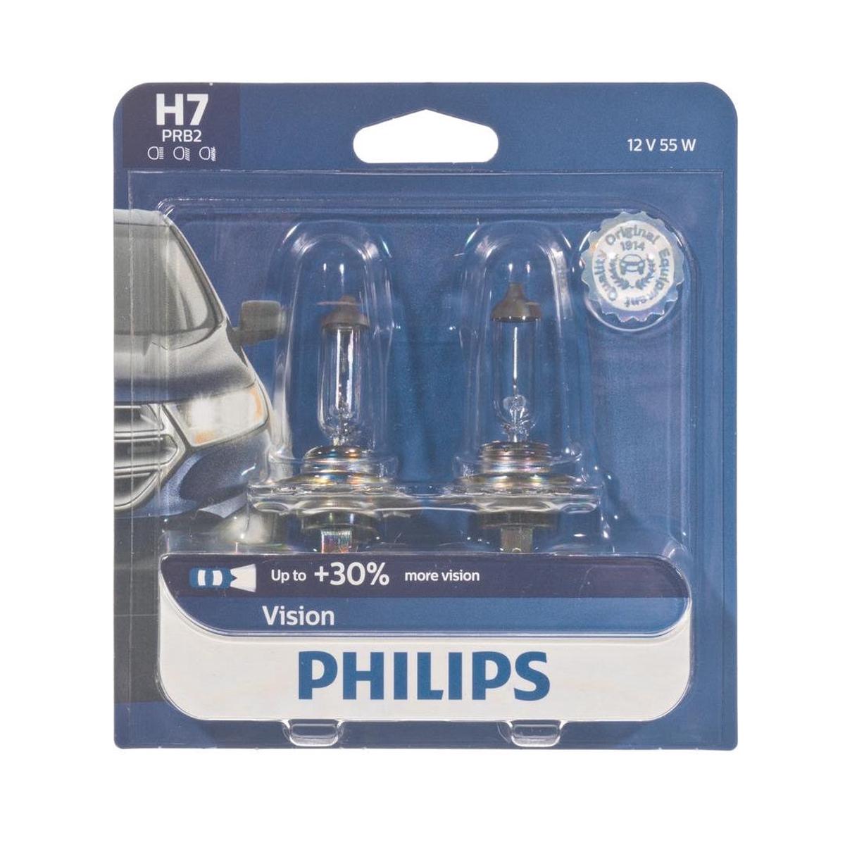 Philips H7PRB2 Vision Halogen HighLow Beam Automotive Bulb White