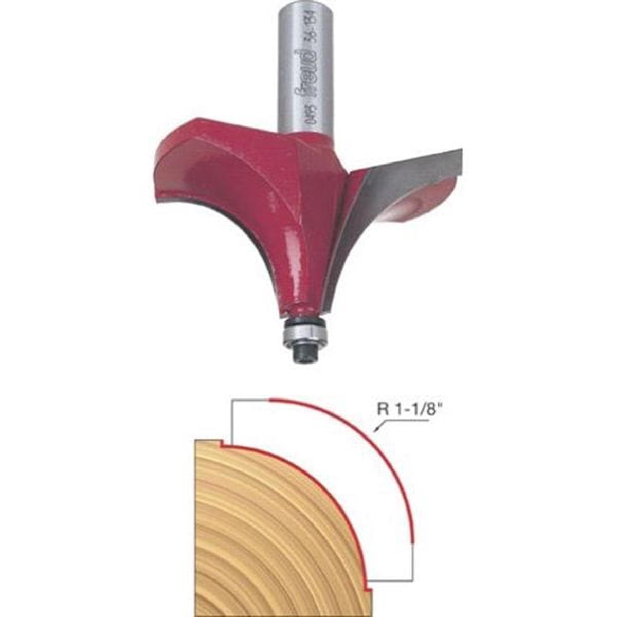 36-134 Quadra-Cut Beading Router Bit 1-18 Radius 12 Shank