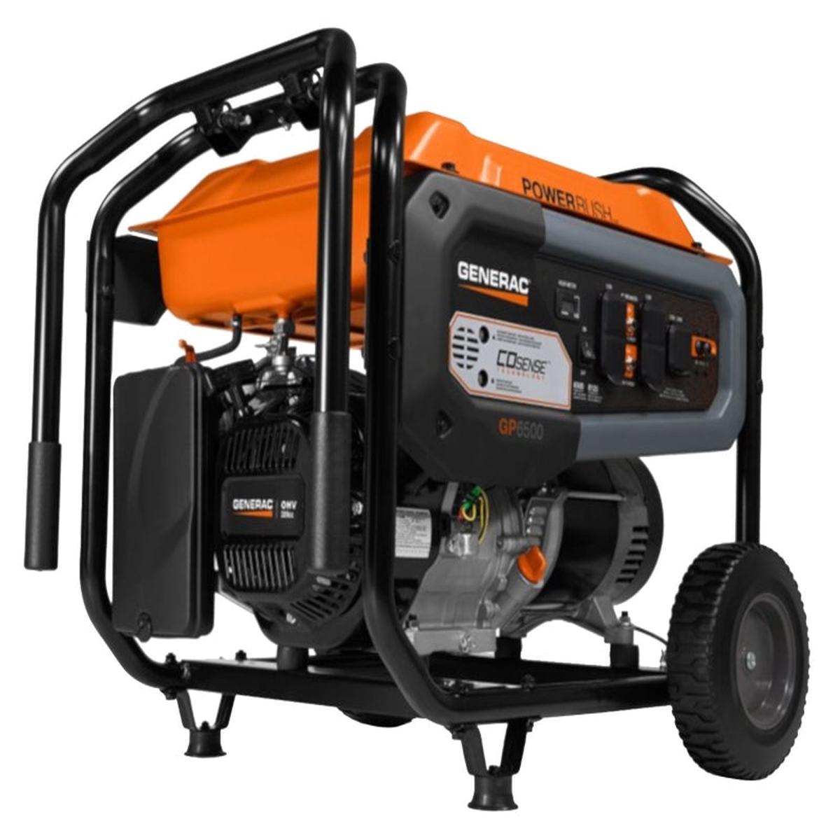 Generac GP Series 7680 Portable Generator 542271 A 120240 V Oil 69 gal Tank 105 hr Run Time Recoil Start