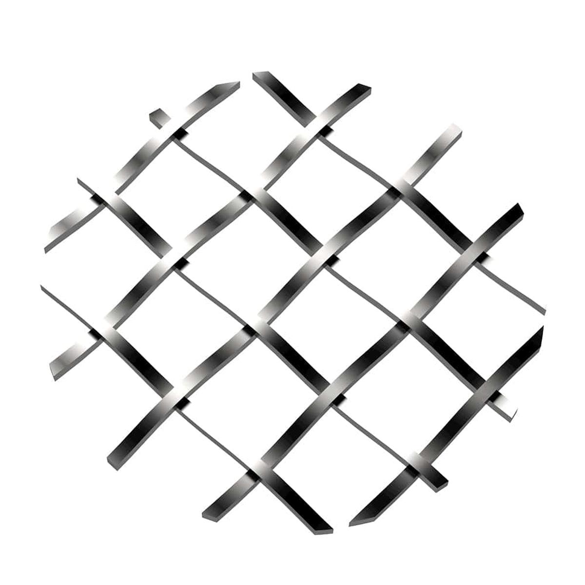 5 Straight Flat Diamond Decorative Grille - Satin Nickel 18 W x 48 L Sheet