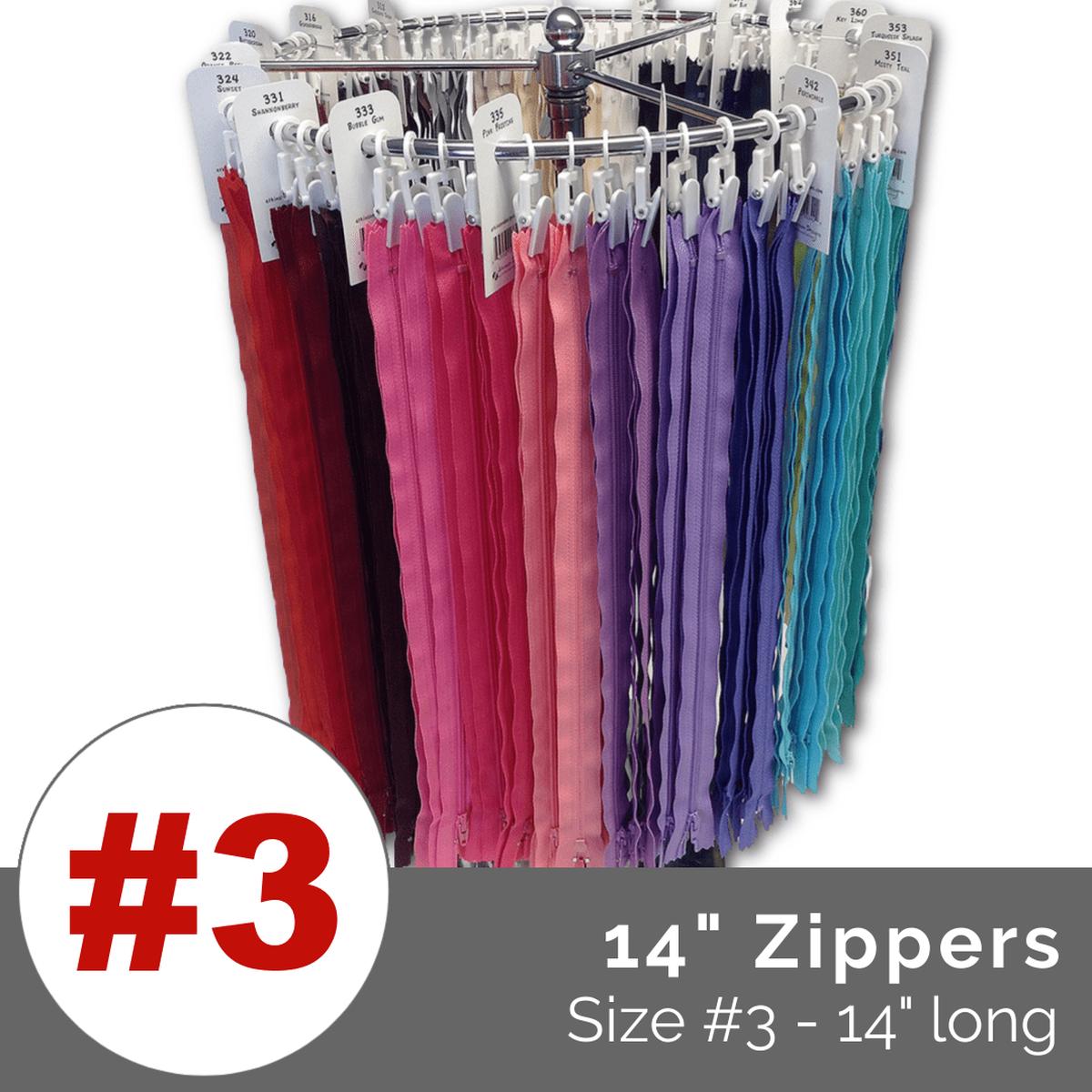 Zippers - 14 Zippers (Size 3)