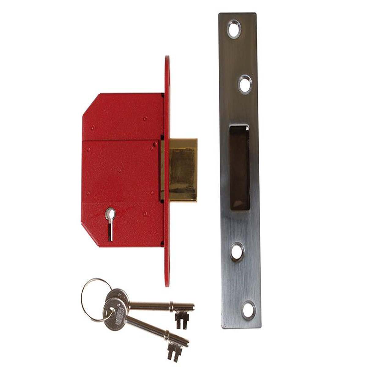 StrongBOLT 2100S BS 5 Lever Mortice Deadlock 68mm 25in Satin Chrome Box