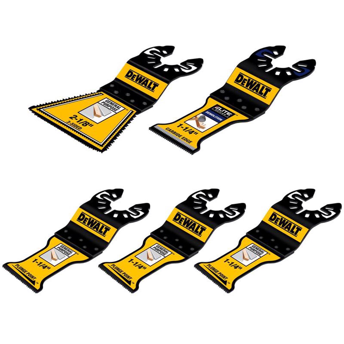 DeWalt 2-18 in W Bi-MetalCarbide Tipped 3-SidedPlungePointCarbide Edge Oscillating Blade Set 5
