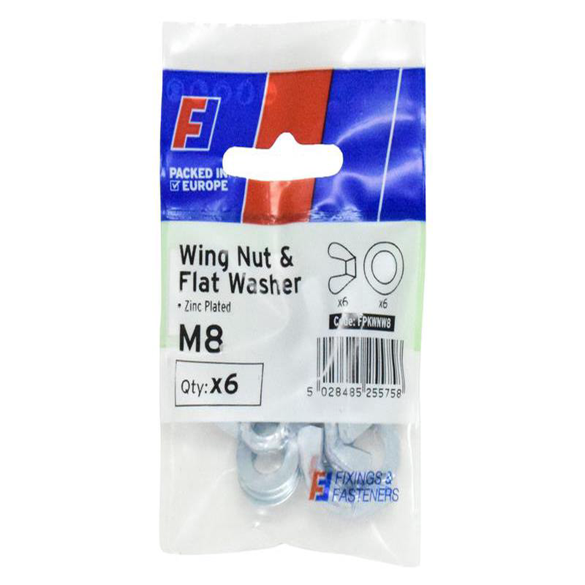 Wing Nut 038 Washer M8 ForgePack 6