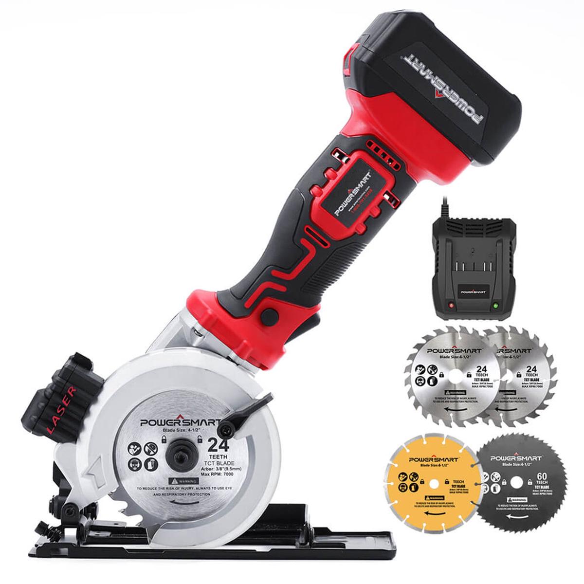 20V Mini Circular Saw Cordless with 40Ah Battery and Charger PS76138A