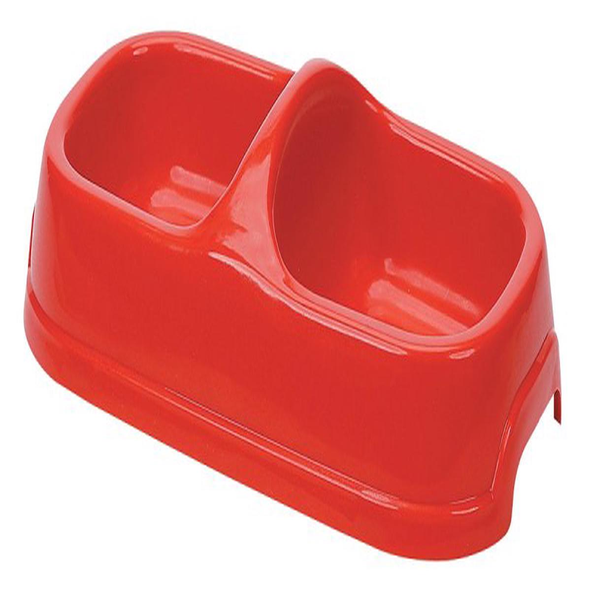 HiLo 00212H Dog Feeding Bowl M 8 oz Volume 2-Compartment Plastic Dark Blue