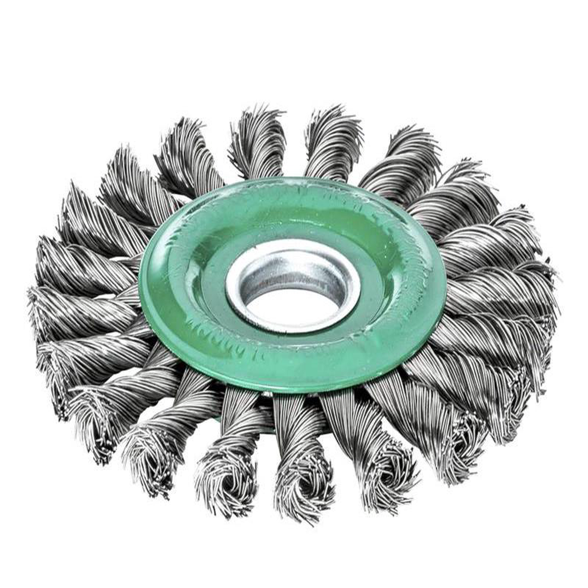 Knot Wheel Brush 115 x 14mm 222mm Bore 050 Stainless Steel Wire