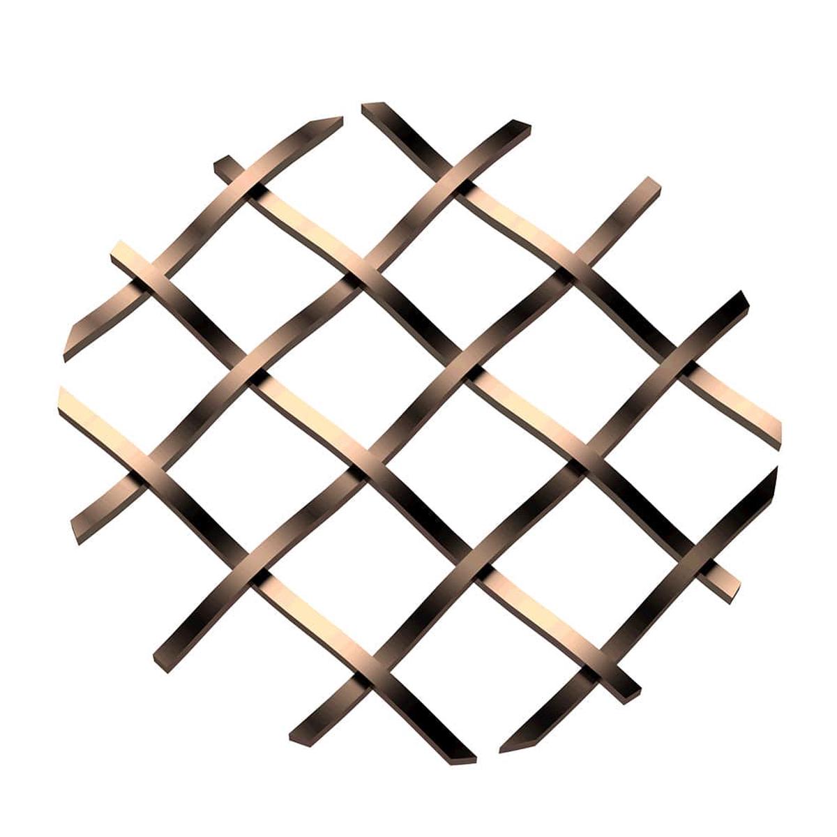 5 Straight Flat Diamond Decorative Grille - Antique Brass 36 W x 24 L Sheet