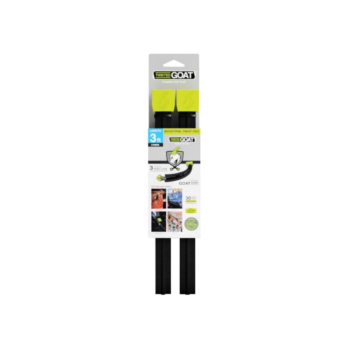 Twisted Goat TG-3FT-2PK Twist Ties Nylon Black