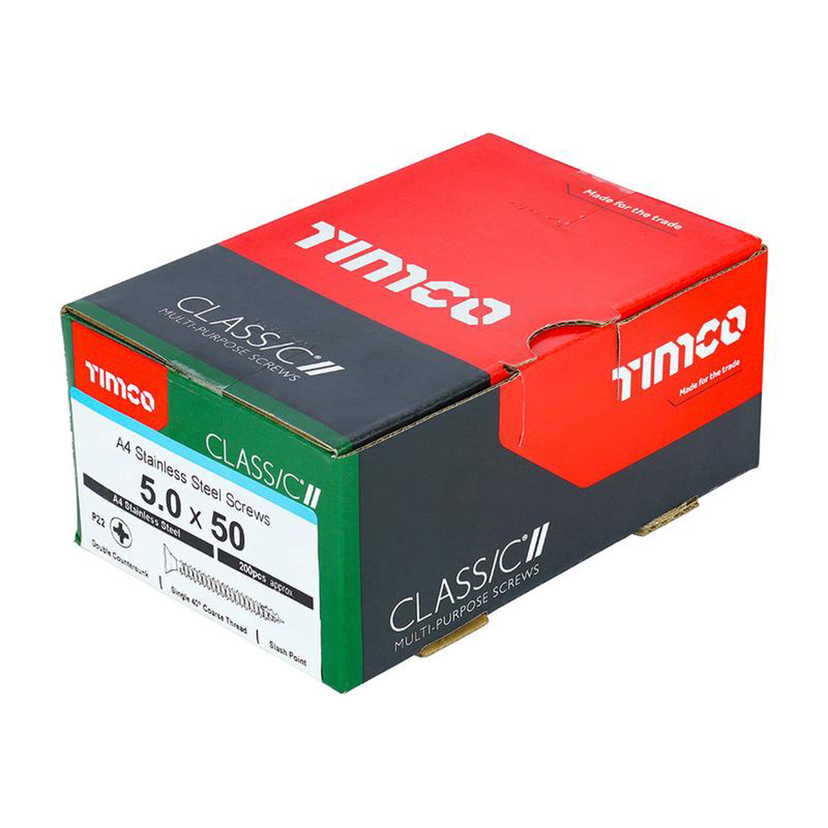 TIMCO Classic Multi-Purpose Countersunk A4 Stainless Steel Woodcrews 8211 50 x 50