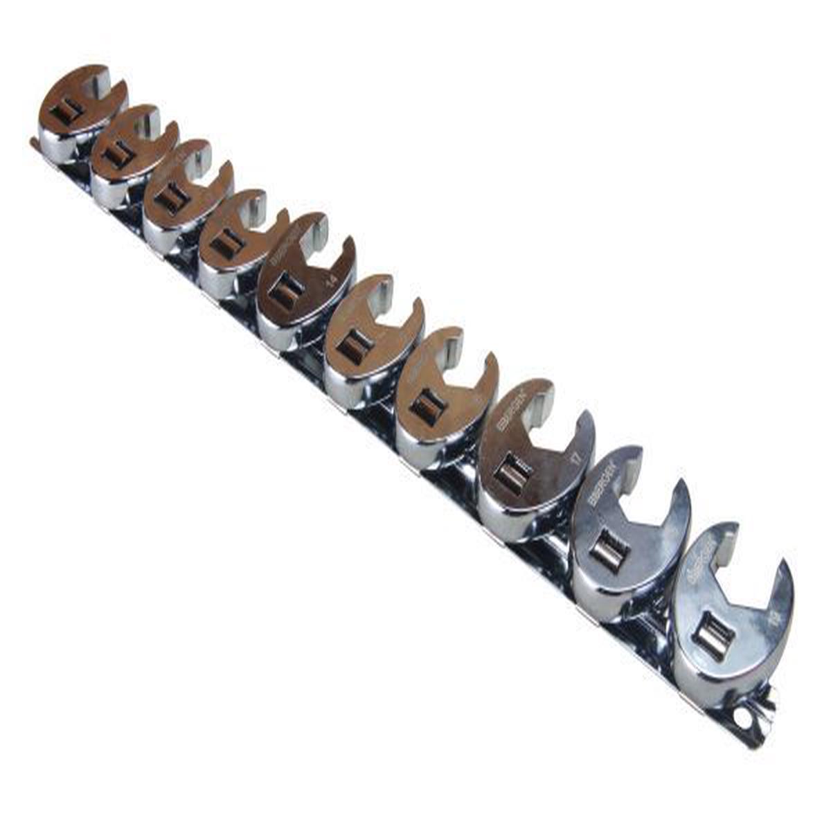 US PRO 2054 10pc 38 Dr Metric Crowfoot Wrench Set