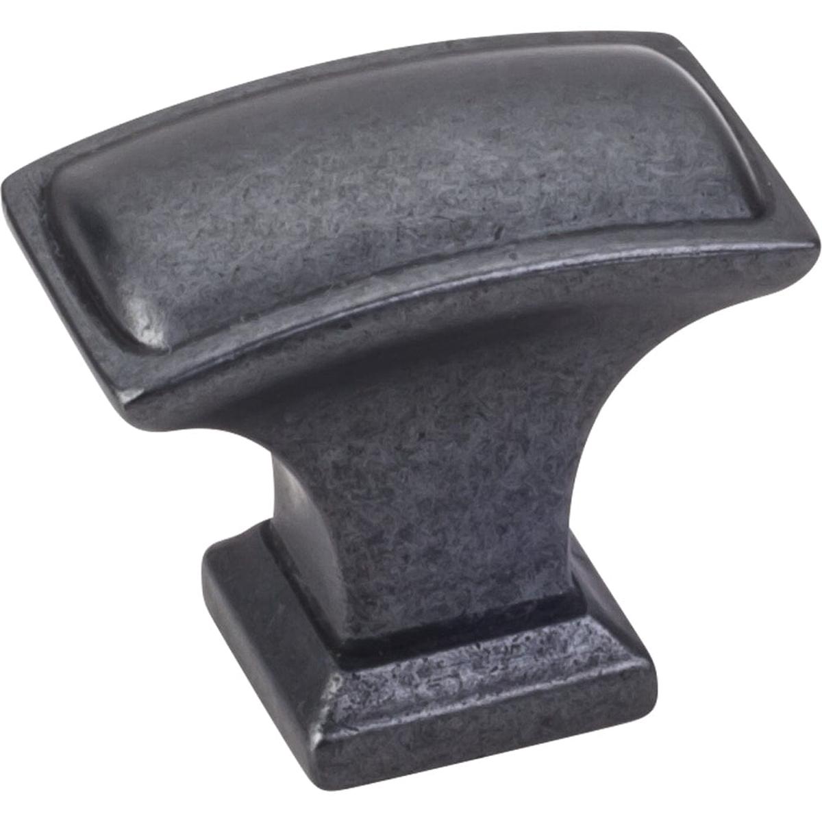 Annadale Rectangle Pillow Top Knob 1-12 OL Gun Metal