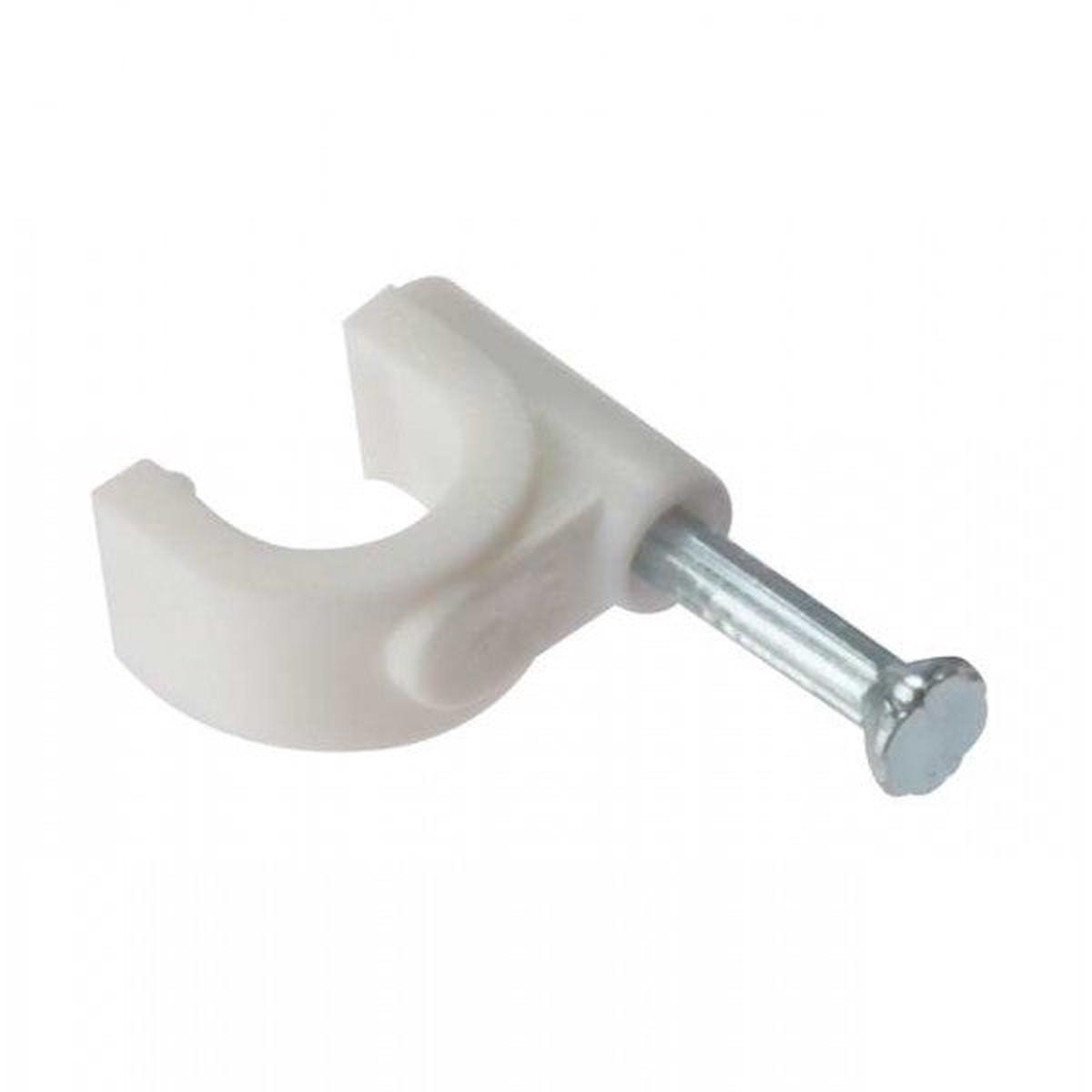 Sasta 14mm White Round Cable Clip (Pack Of 100)