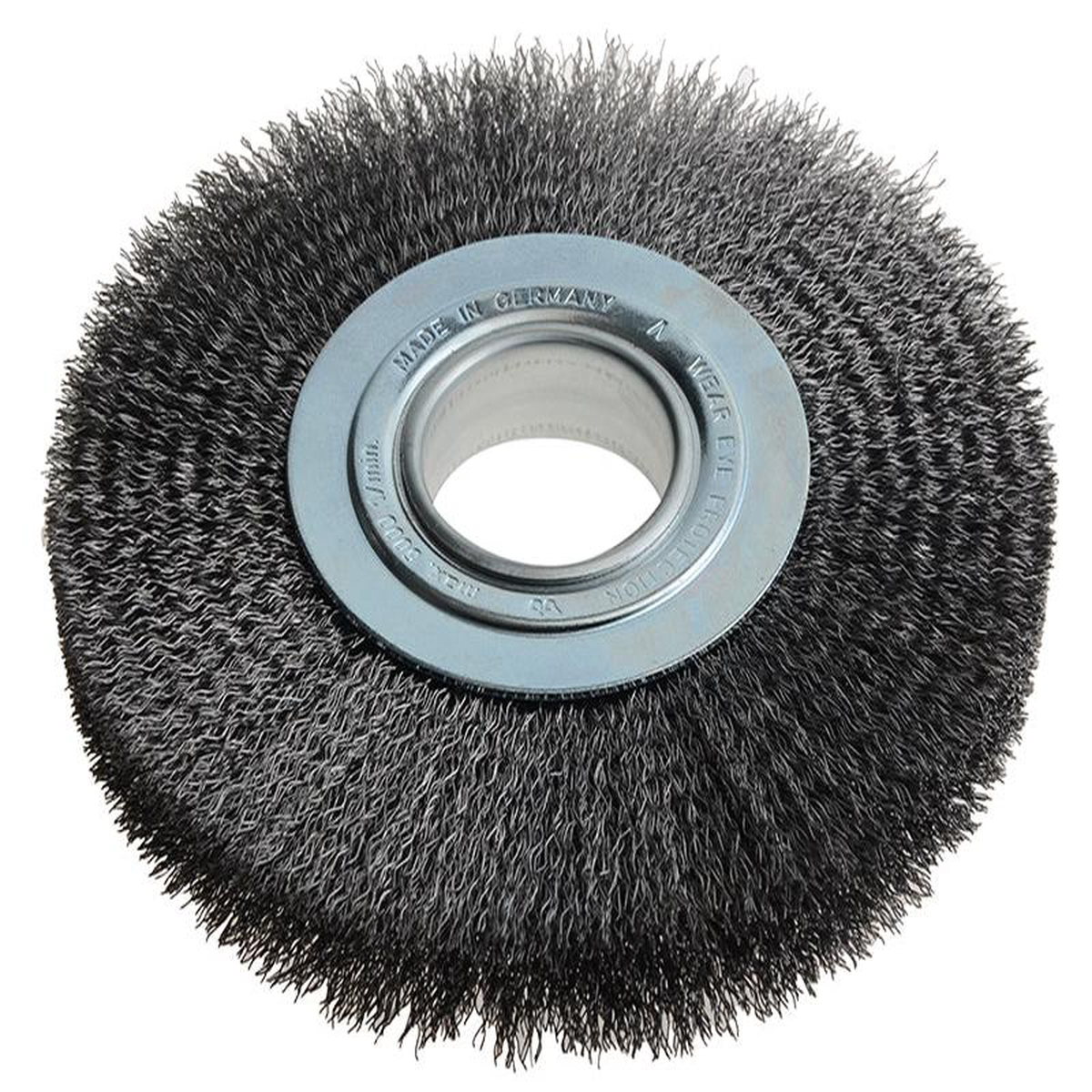 Wheel Brush D200mm x W24-27 x 50 Bore Steel Wire 035 Adaptors Set 3