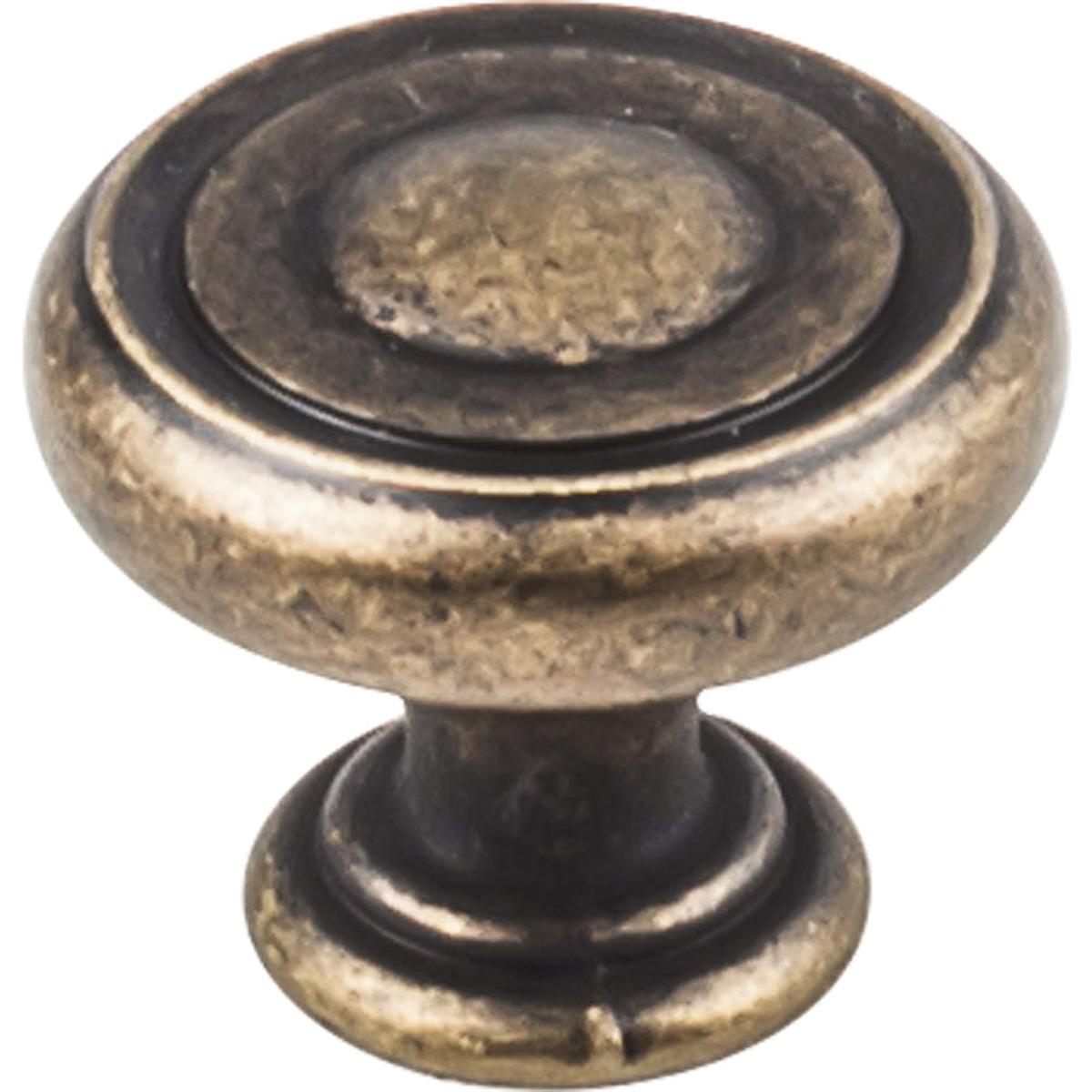 Bremen 1 Knob 1-14 Dia Distressed Antique Brass