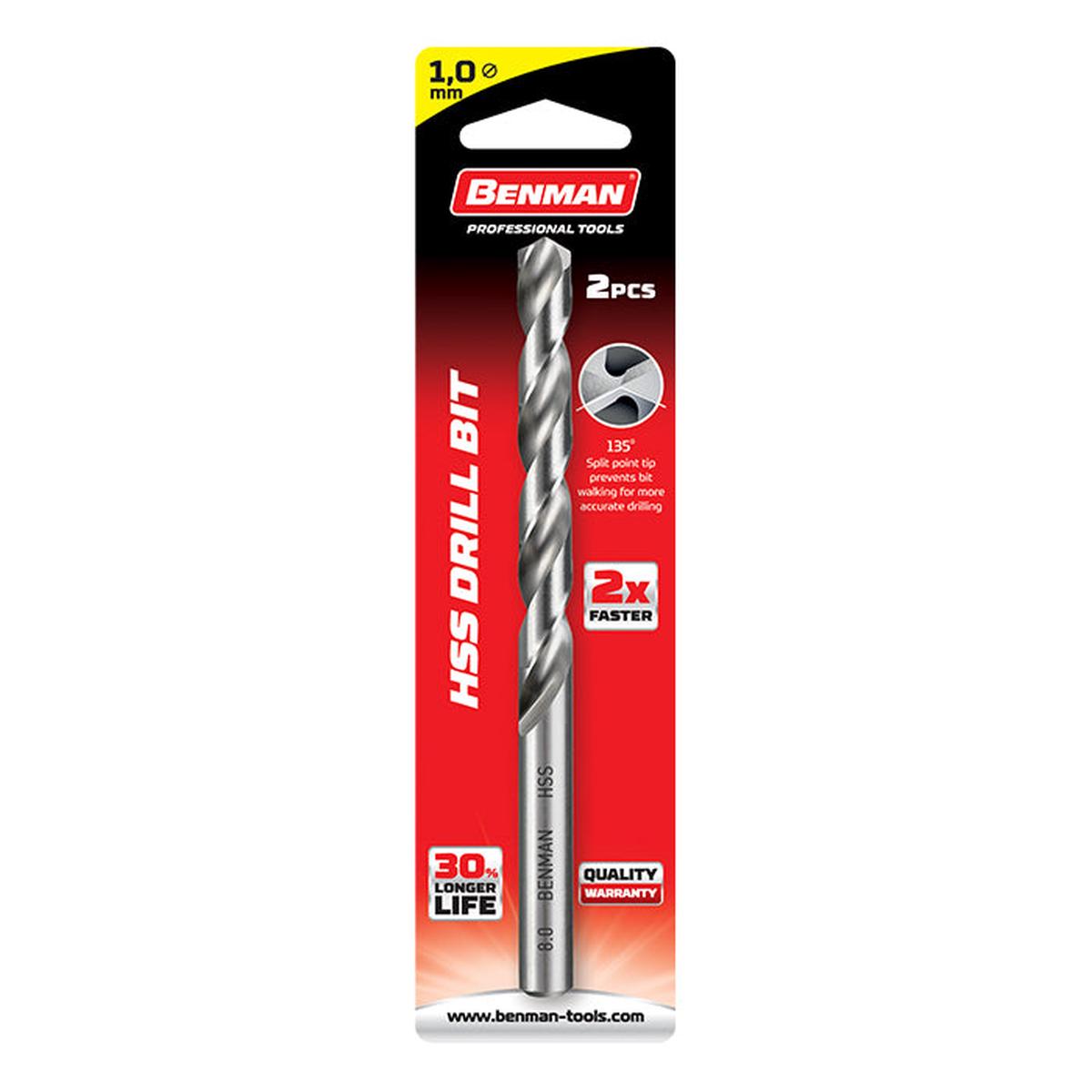 71710 HSS FULLY GROUND DRILL BIT DIN 338 BLISTER BENMAN 1200