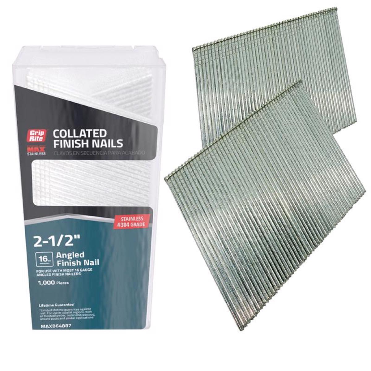 Grip-Rite MAXB64887 Angled Strip Finish Nails 2-12 Inch