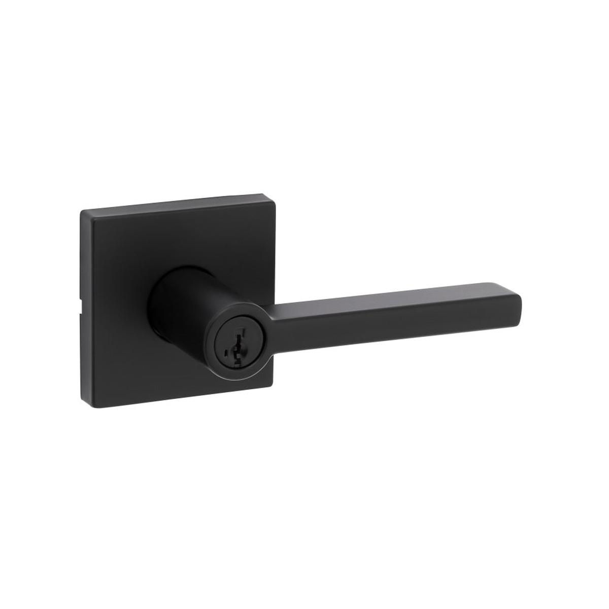 Kwikset 740HFL SQT 514 CP Halifax Square Entry Door Lock Black