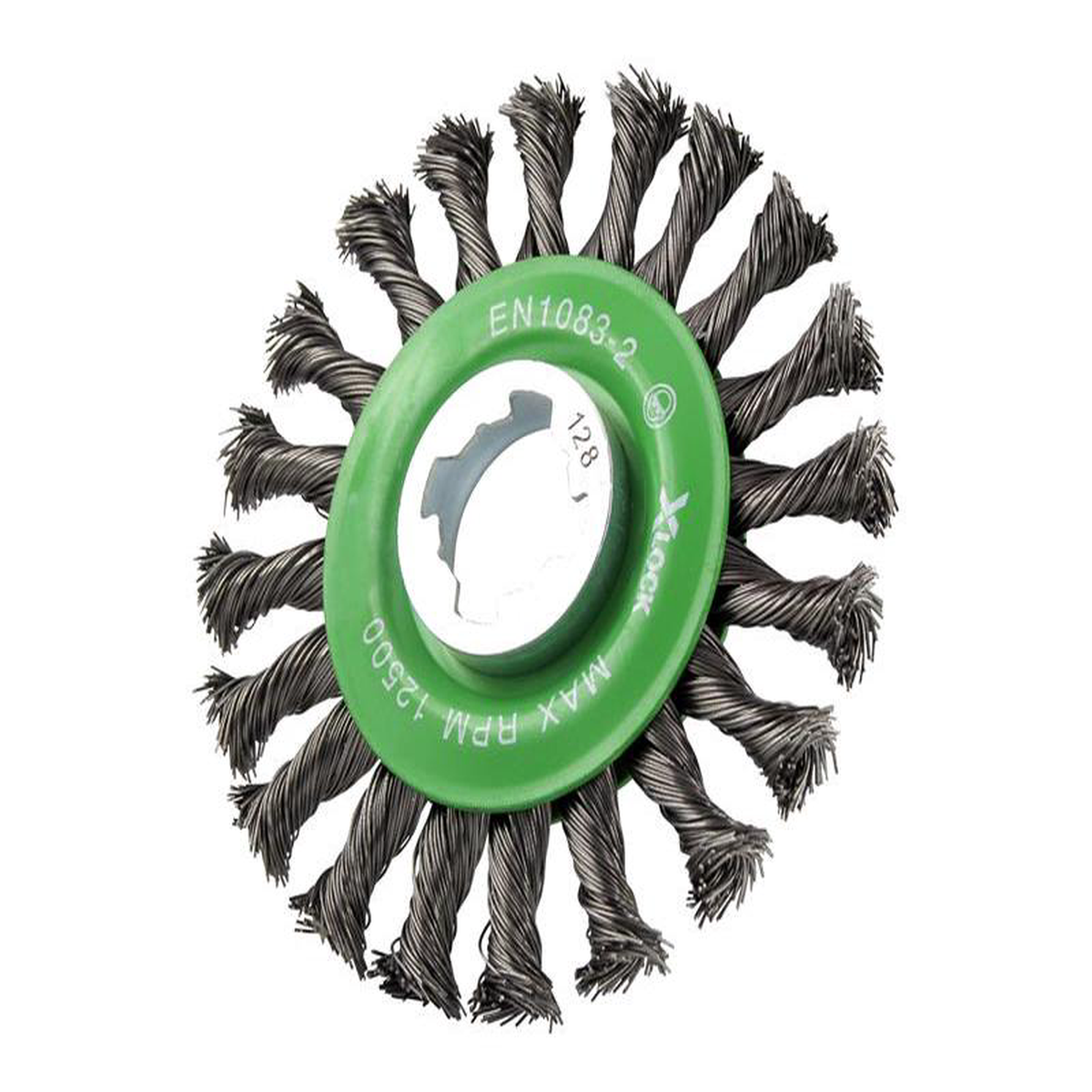 X-LOCK Conical Wire Brush 115mm M14x2 050mm Stainless Steel Wire