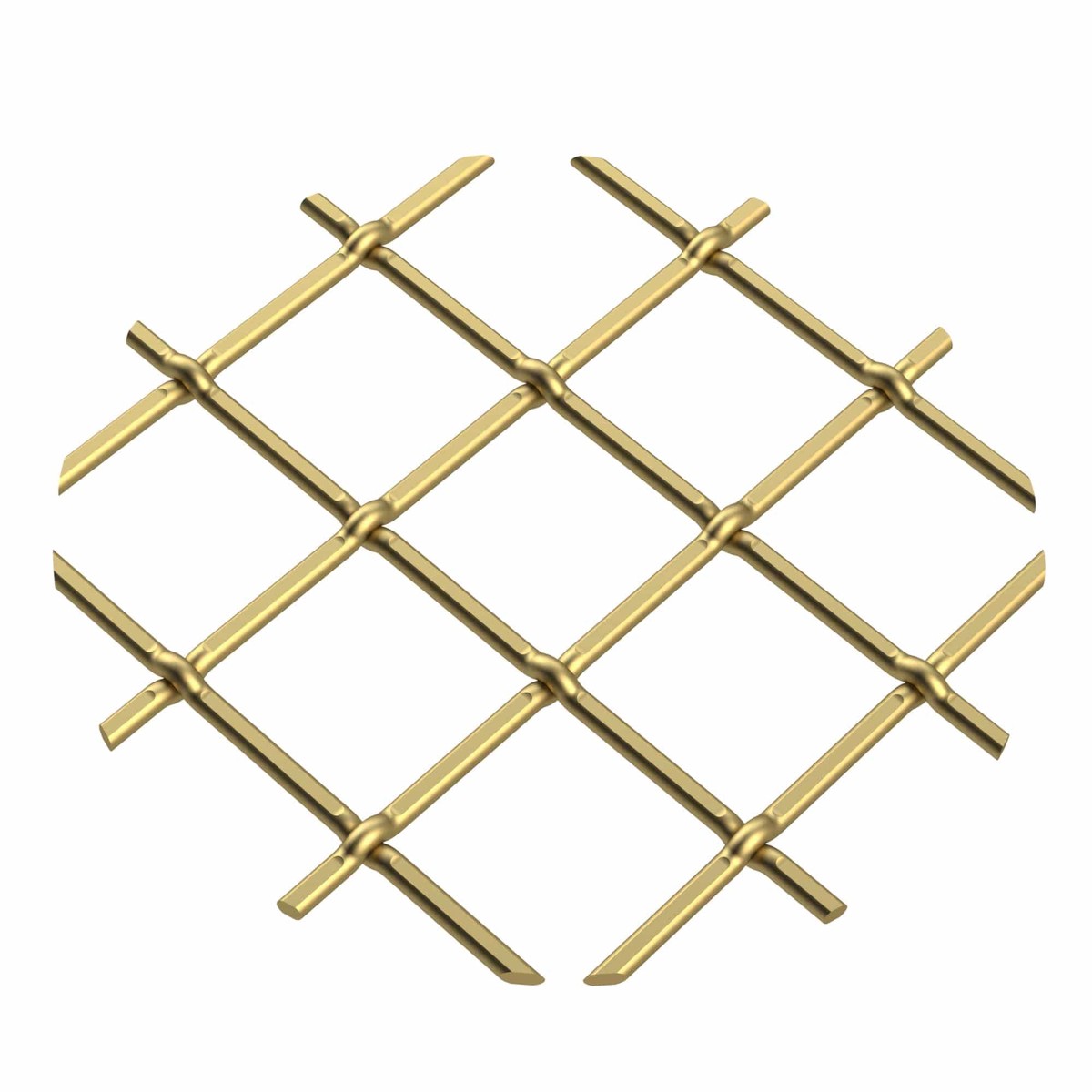 75 Multi-Crimp Single Diamond Decorative Grille - Satin Brass 36 W x 24 L Sheet