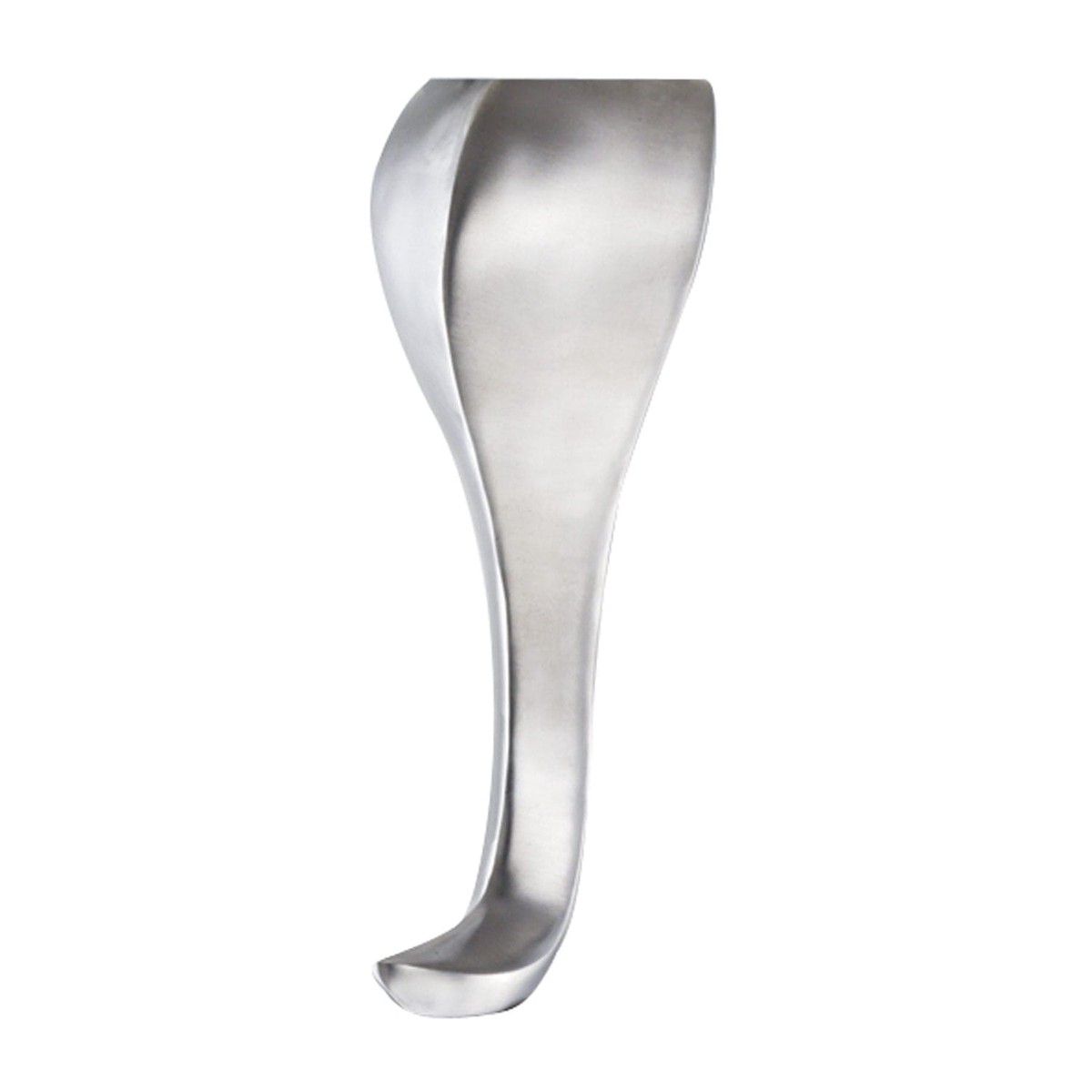 9-38 (238 mm) Curved Furniture Leg Brushed Aluminum
