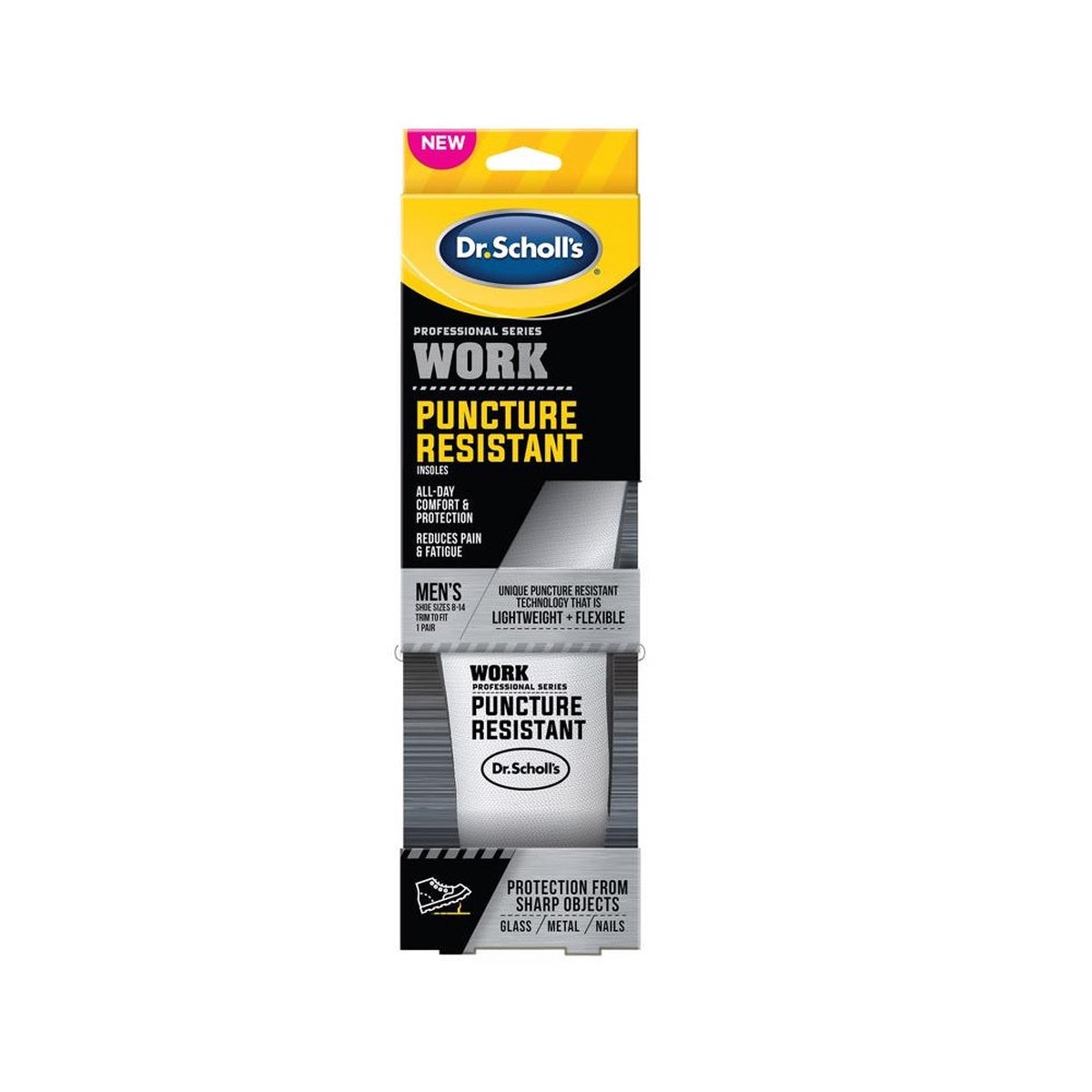 Dr Scholls 88853002934 Puncture Resistant Mens Insoles Gray