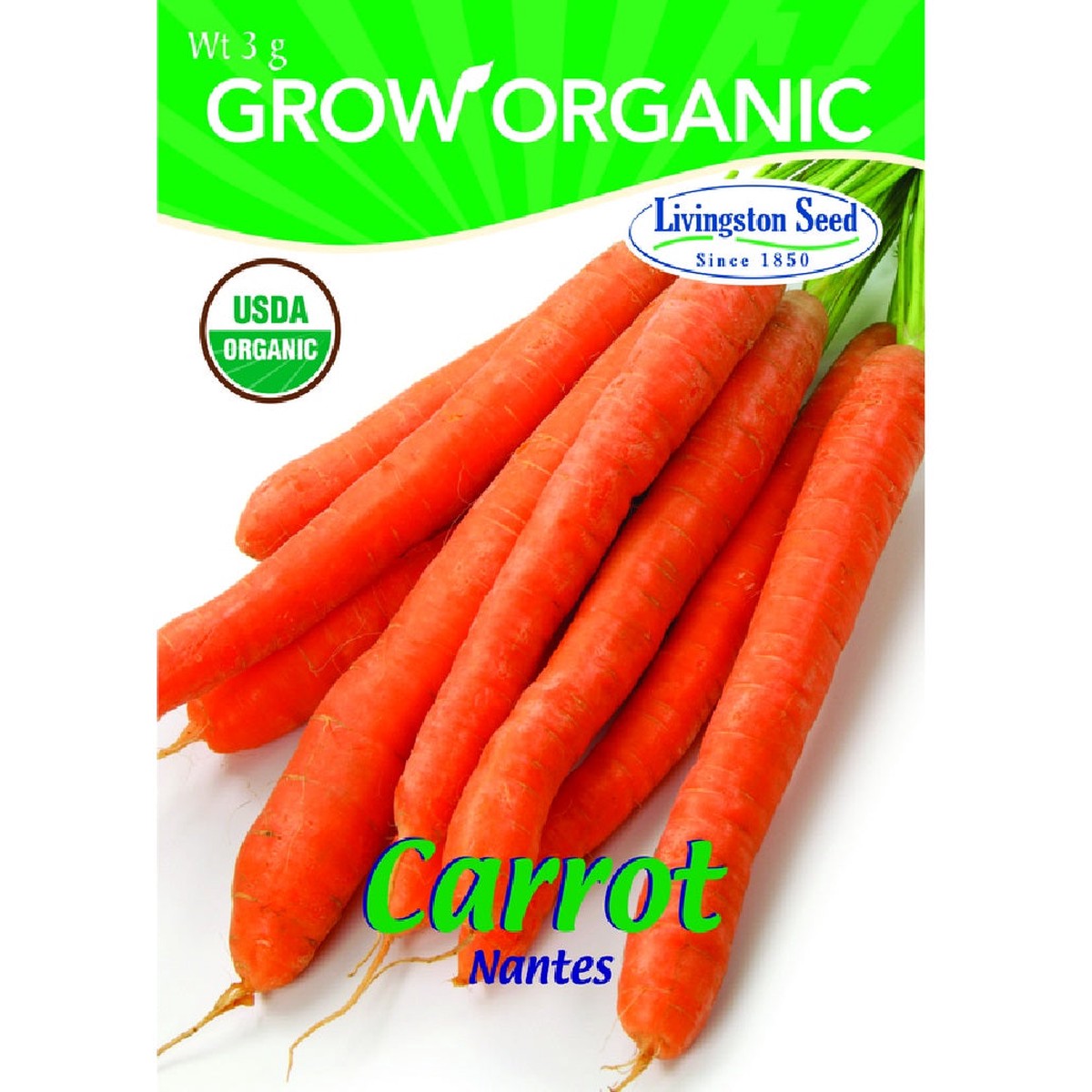 Livingston Seed Y7050 Carrot Nantes Plantation Vegetable 3g