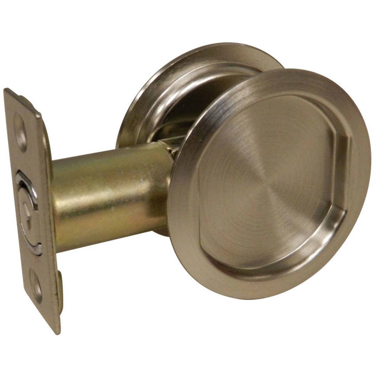 2-716 (62 mm) Pocket Door Pull Round Brushed Nickel Passage