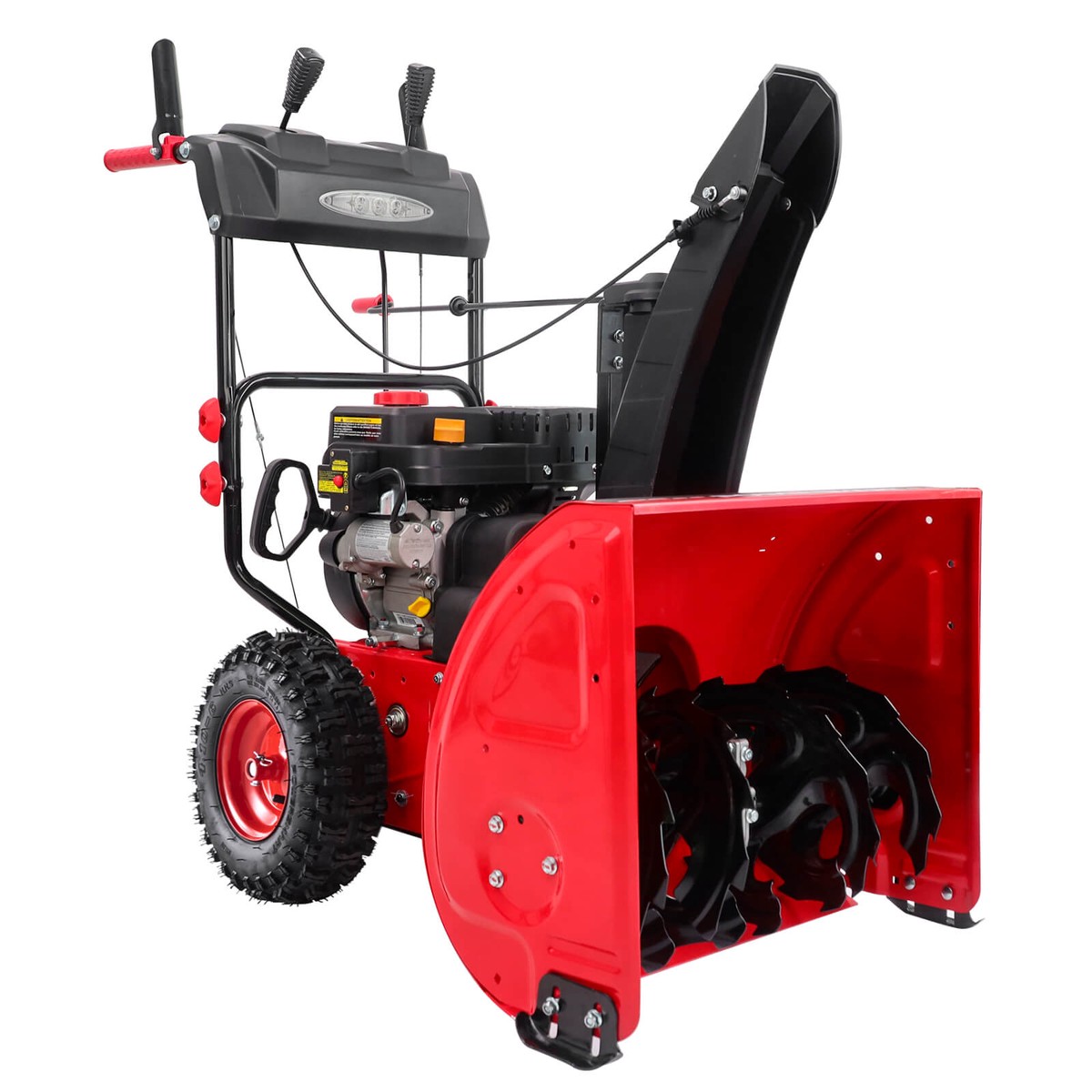 24 212cc Heavy-Duty Two Stage Self-Propelled Gas Snow Blower w Electric Start Heated Handle DB7108B