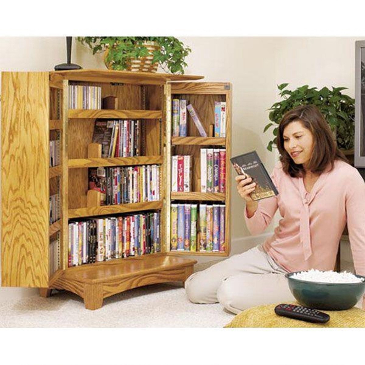 Downloadable Woodworking Project Plan to Build Media Storage for movies music and more