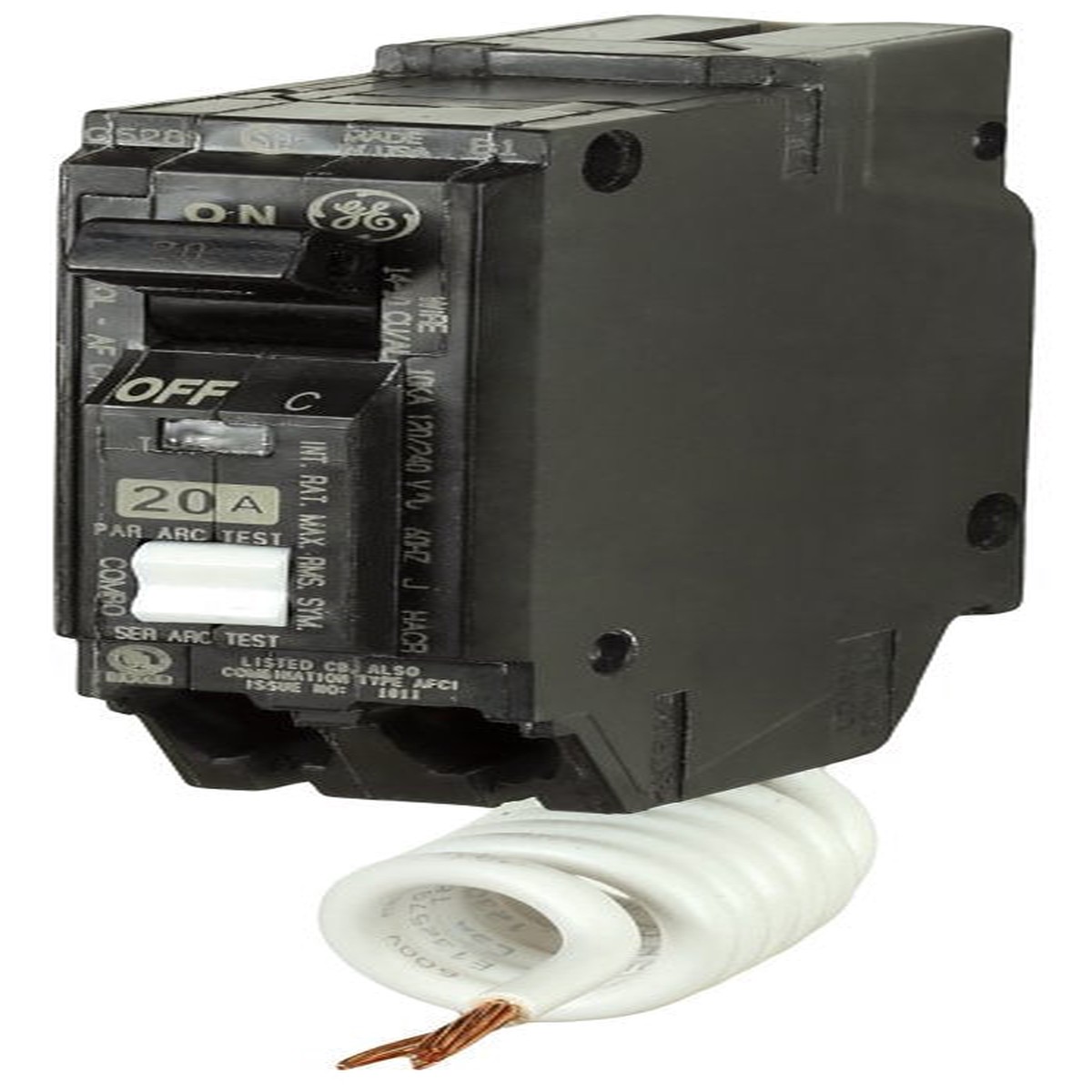 GE THQL1120AFP2 Circuit Breaker AFCI 20 A 2-Pole 120240 V Plug