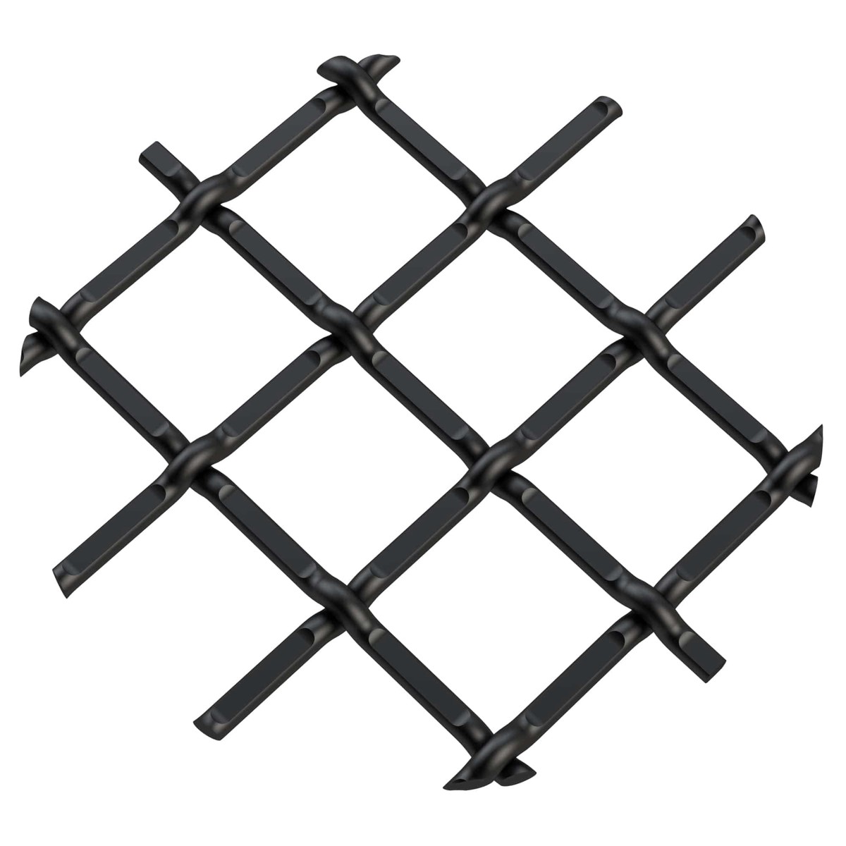 5 Round Single Diamond Decorative Grille - Flat Black 18 W x 48 L Sheet