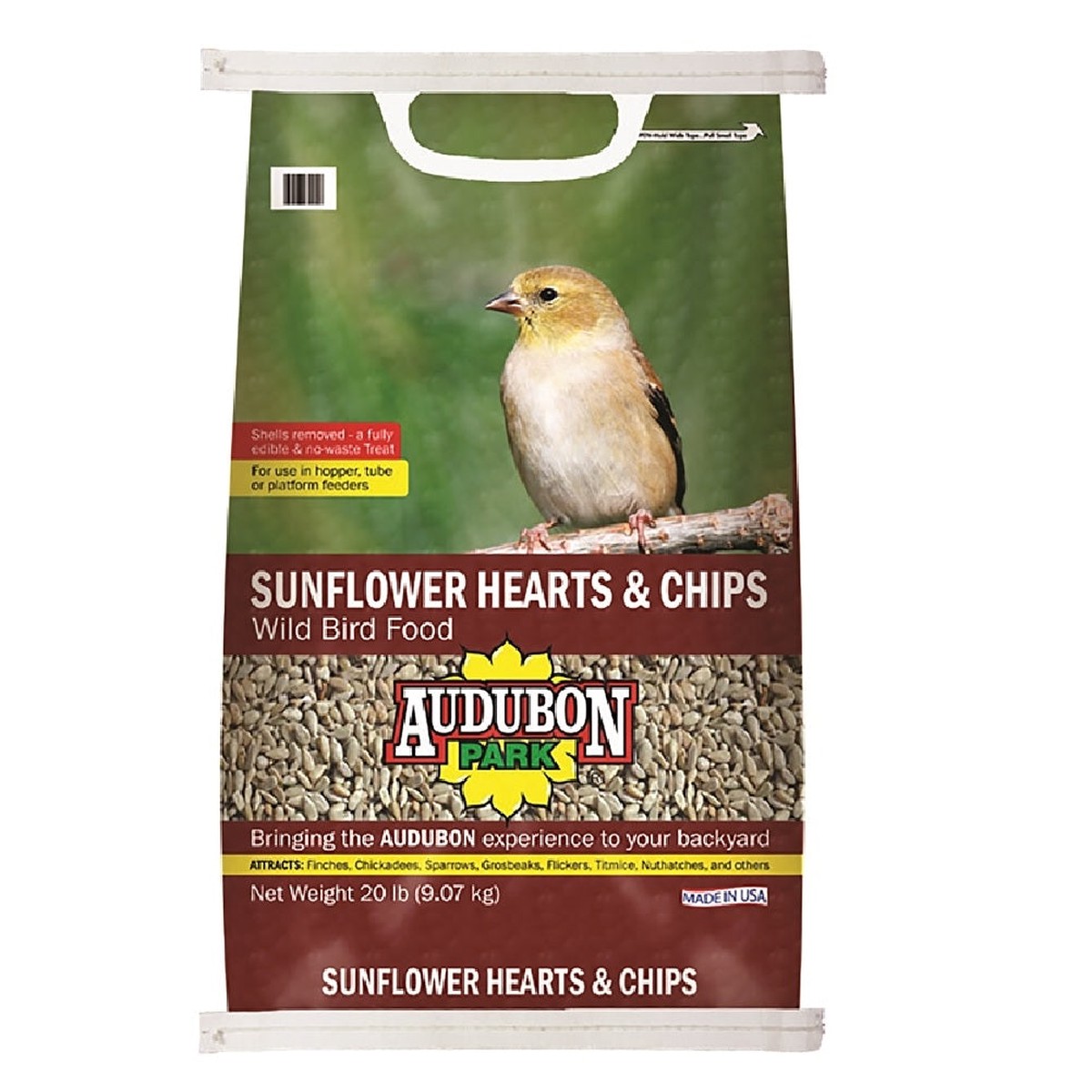 Audubon Park 12555 Sunflower Hearts and Chips Wild Bird Food 20 Lb