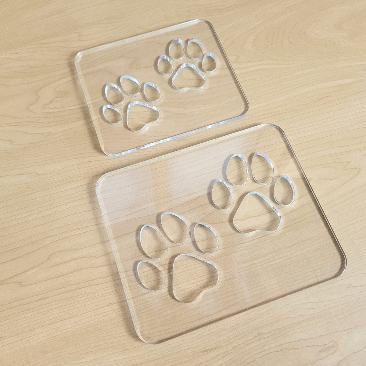 Double Paw Print Inlay Acrylic Router Template